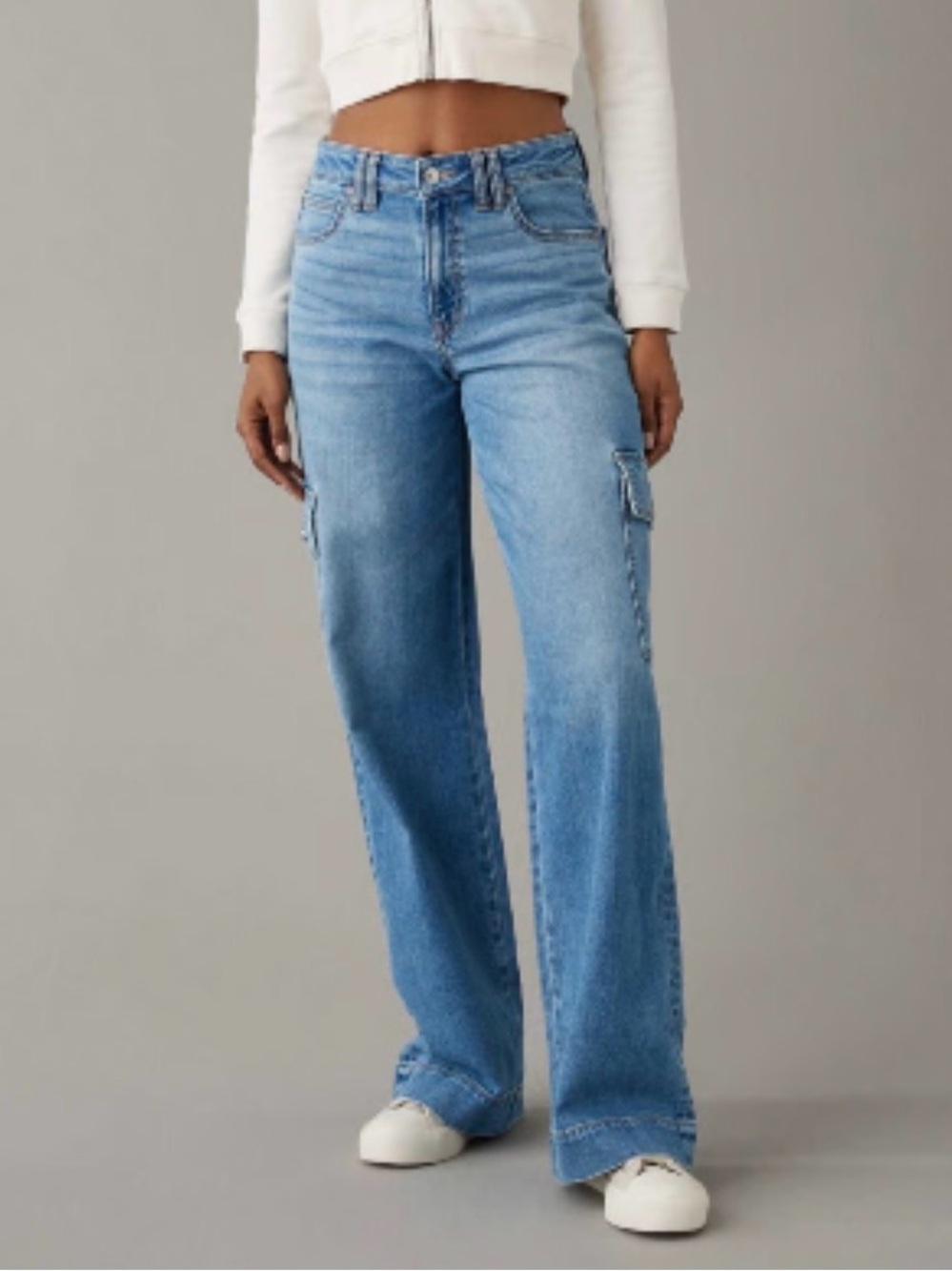 AE Dreamy Drape Stretch Super High-Waisted Cargo Baggy Wide-
